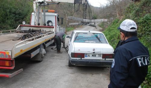 AKÇAKOCA'DA ÇALINAN OTOMABİL EREĞLİ DE BULUNULDU