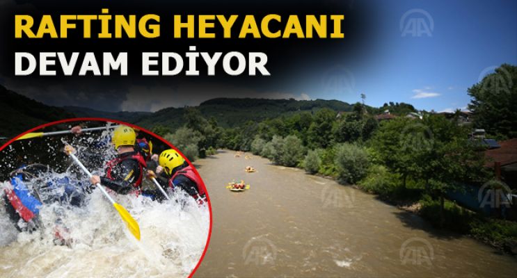 Arap turistlerin rafting heyecanı