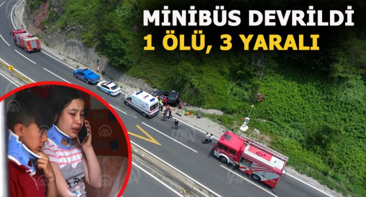 Bolu Dağı'nda minibüs devrildi: 1 ölü, 3 yaralı