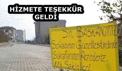 Vatandaşlardan Belediyeye teşekkür